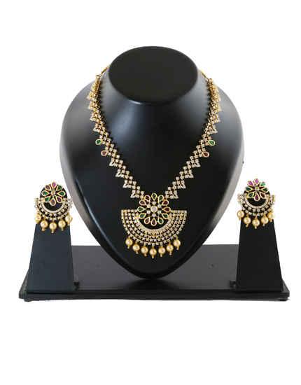 Buy Designer American Diamond Necklace Set Online at Lowest Pric