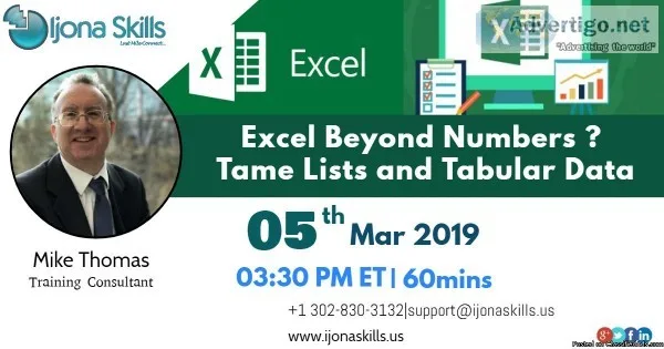 Excel Beyond Numbers  Tame Lists and Tabular Data
