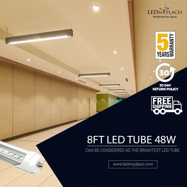 Install Standard Sized T8 8FT LED Tubes Inside Offices