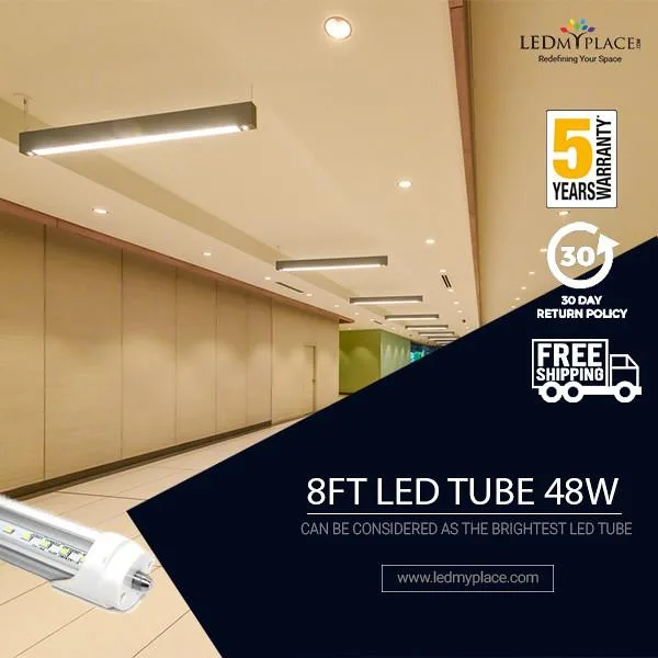 Install Standard Sized T8 8FT LED Tubes Inside Offices