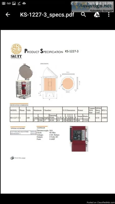Skutt Electric Kiln