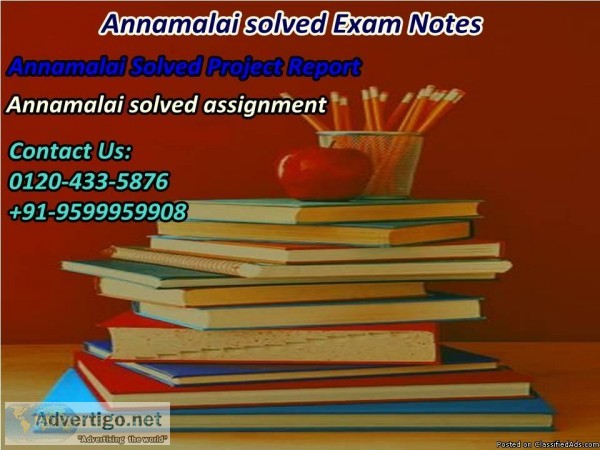 Need to arrange Annamalai solved project report 0120-433-5876