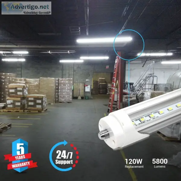 Get Cost Effective 8ft 48W LED Tube Light  5800 Lumens