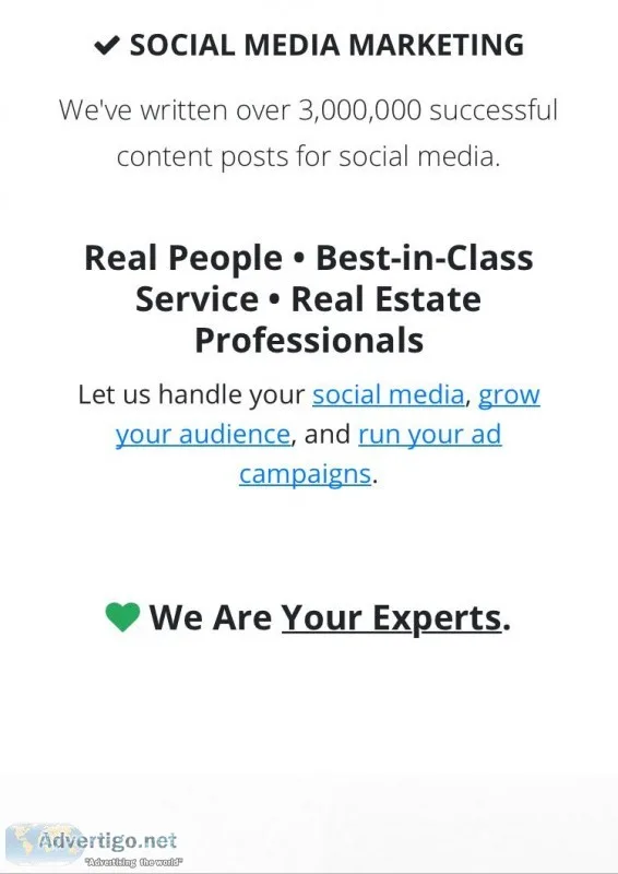 Get real estate socal media help here