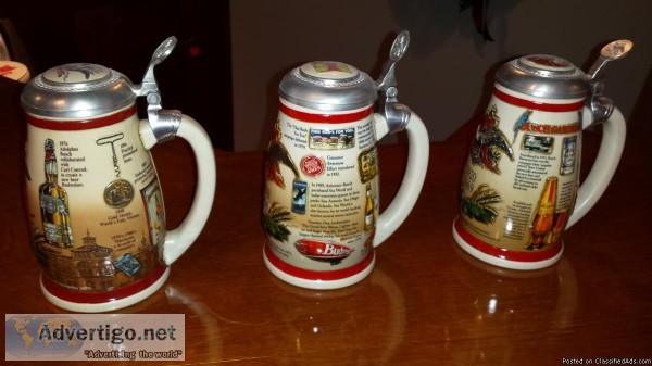 Anheuser Busch Collectable Beer Steins