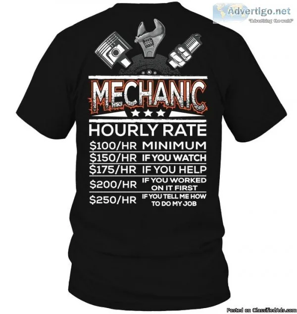 15% OFF - Exclusive Funny Mechanic T-shirts Available