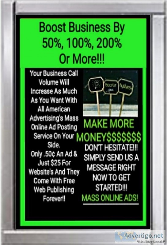 Get More Business Calls By Hiring Us To Post Lots Of Online Ads 