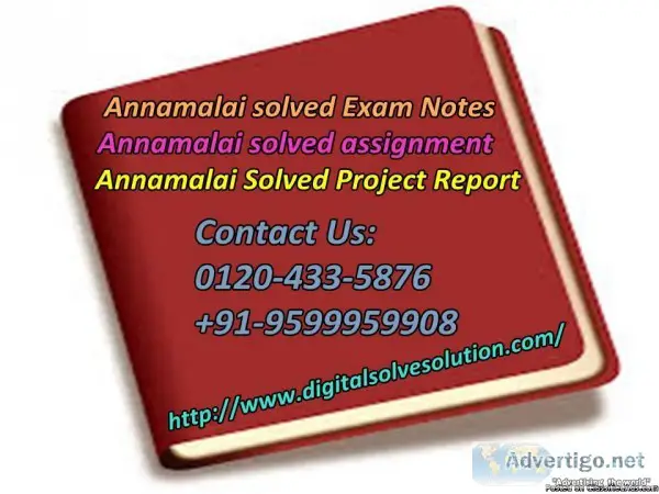 What do you think about Annamalai solved project report 0120-433