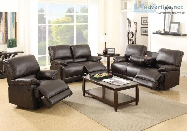 &quotWholesale&quot  Brand New 3 Pc Recliner Set wConsole Espres