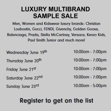 Multi Brand Sample Sales Hosted by Eclipse in Los Angeles CA