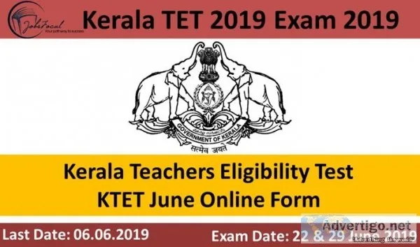 Kerala TET 2019 Exam June KTET Online Form Kerala Teachers Eligi