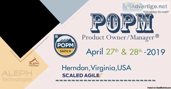 Product OwnerManager(POPM&r eg) Workshop  HerndonVirginiaUSA
