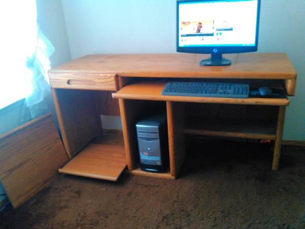 Computer with desk and chair