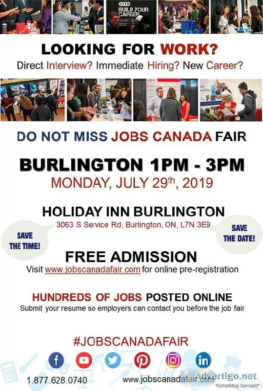 Burlington Job fair - July 18th 2019