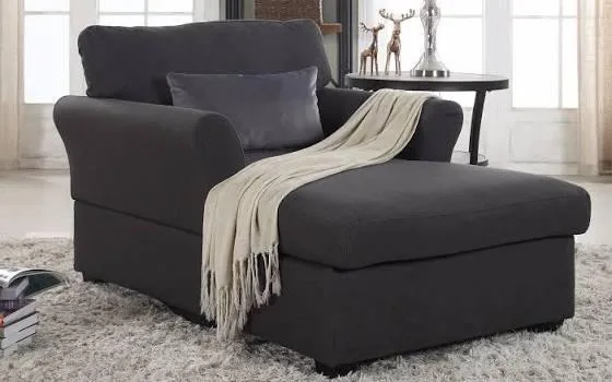 Great shape Dark Brown deep seat contemporary. Chair with ottoma