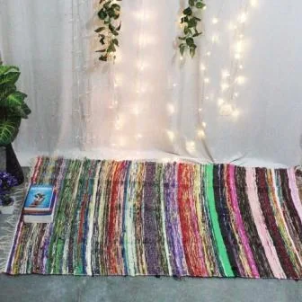 Multi-color Handmade Chindi Rag Rug  Bitablu.com