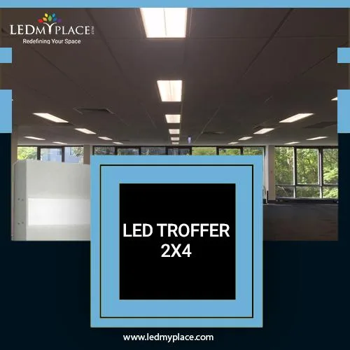 Install Dimming LED Troffer 2X4 Light Inside Commercial Places