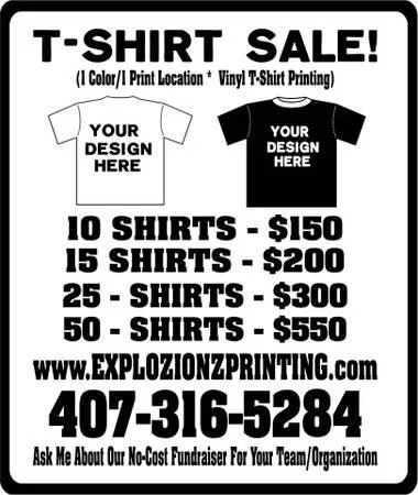 CUSTOM T-SHIRT PRINTING SALE - VINYL T-SHIRT PRINTING