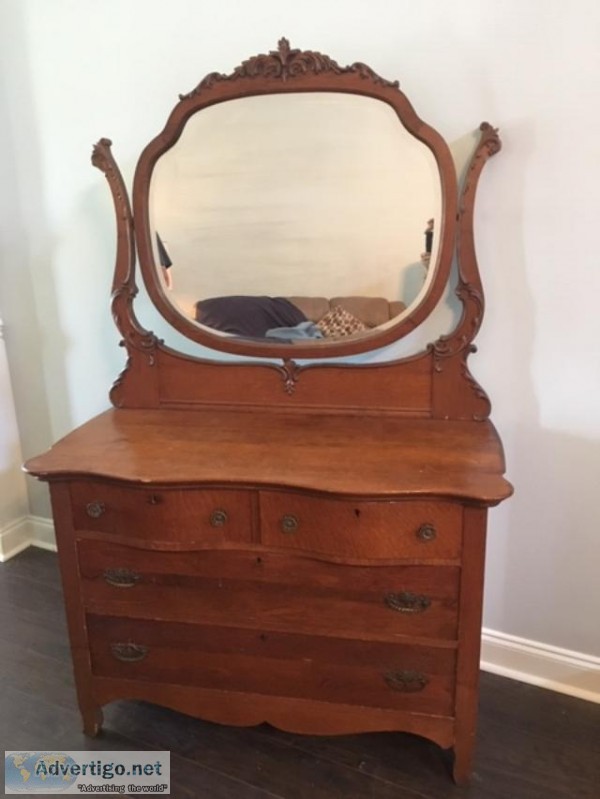 Four Drawer Dresser with Mirror