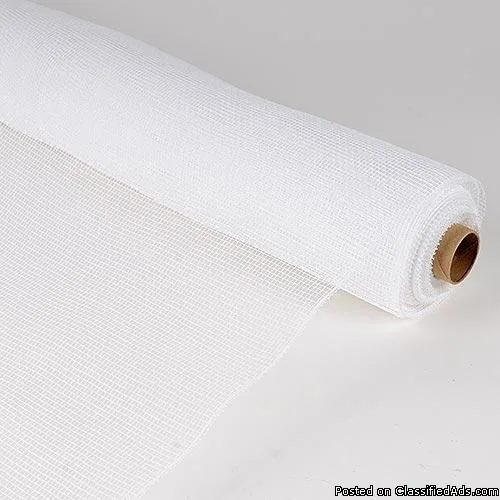 White - Floral Mesh Wrap Solid Color - ( 10 Inch x 10 Yards )