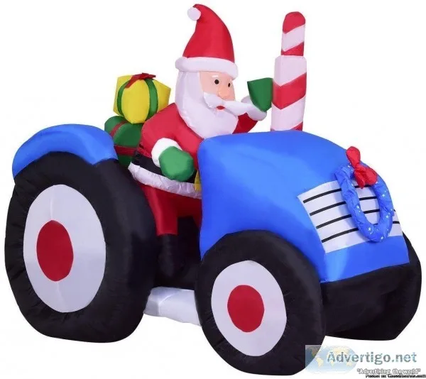 Christmas Decor 6  Inflatable Santa Claus on Truck