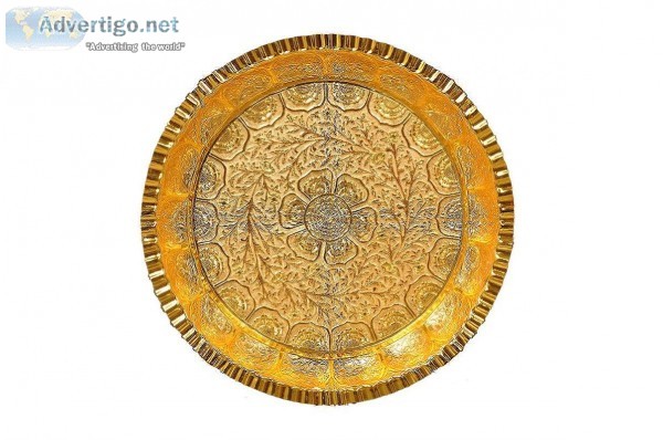 Nutristar Golden Brass ParathPlate Fancy PlateBest Marriage Gift