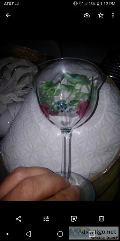 Orrefors Maja Hand Painted Crystal