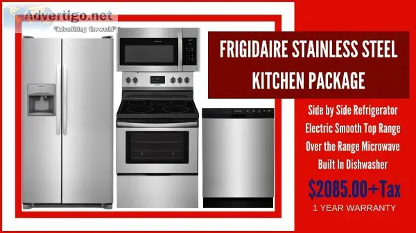 Frigidaire Kitchen Package  4 Set Appliances  1 Year Warranty  S