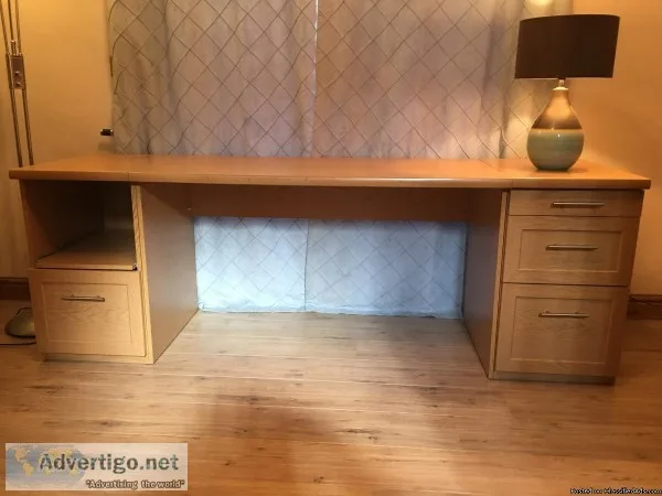 Oak Office Furniture Desk Drawer Unit and Cupboard