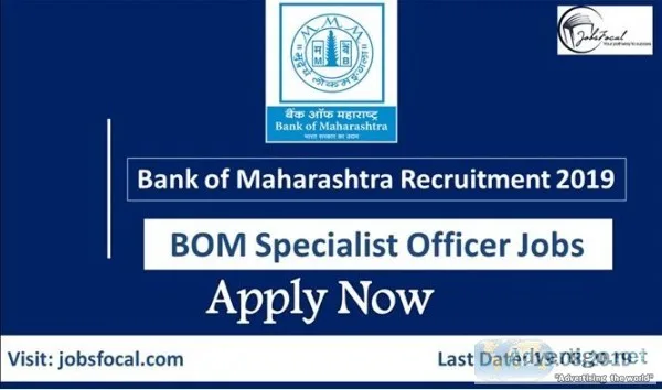 Bank of Maharashtra Recruitment 2019 -20 46 Specialist Officer J