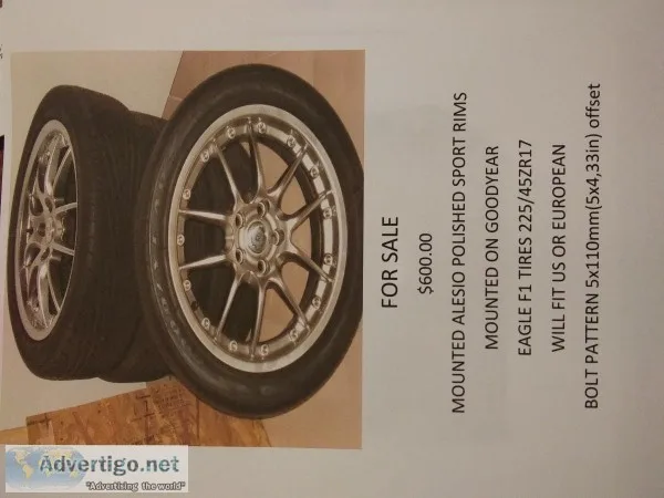 Set of rims with tires