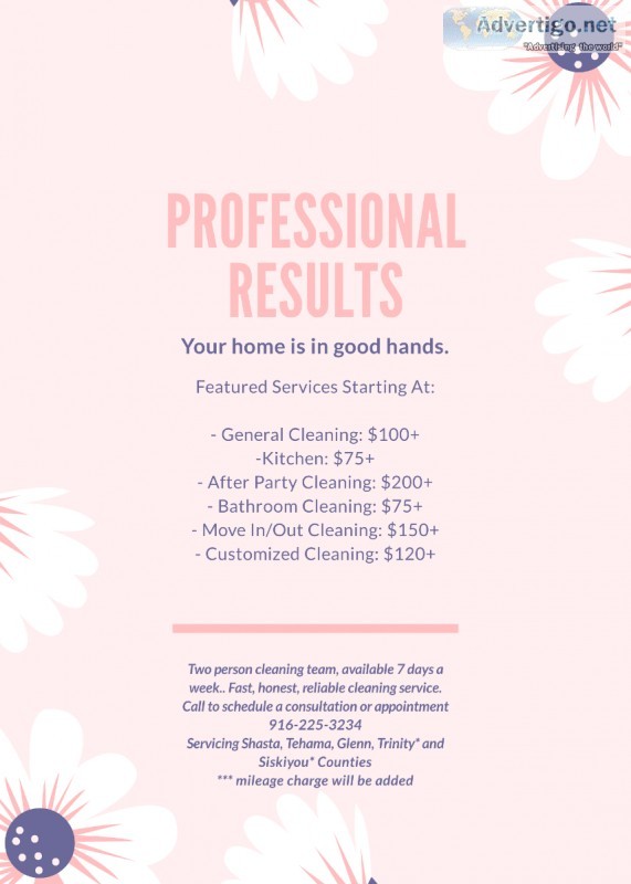 Reliable and honest cleaning services
