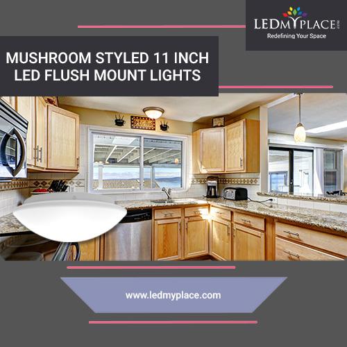 Mushroom Styled 11 inch LED Flush Mount Lights