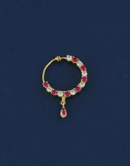 Buy Designer Nose Ring with Chain and Bridal Nath Online at Anur