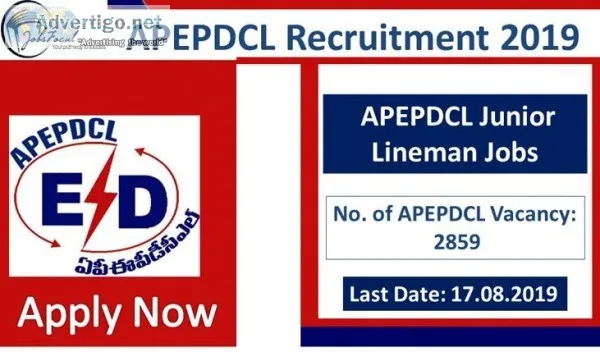 APEPDCL Recruitment 2019 -20 (2859) Junior Lineman Jobs Notice