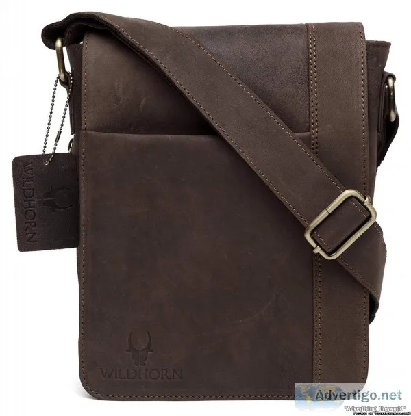 WildHorn Pure Leather 21.59 cms Brown Messenger Bag