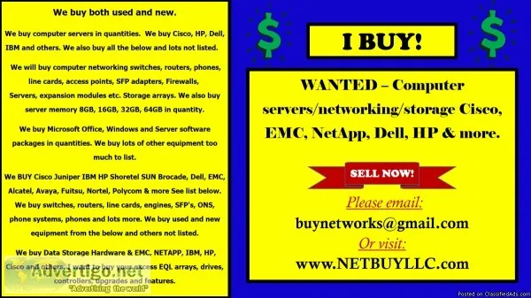 WE BUY &gt We BUY usednew computer networking telecom data com d
