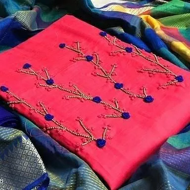 Designer suit material- cotton embroidery suits cotton printed s