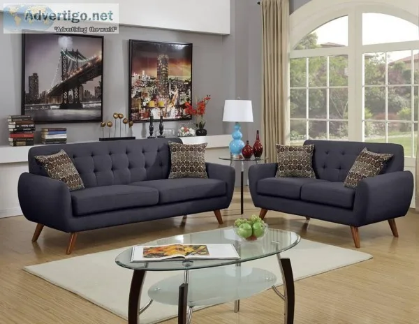 &quotNew Wholesale&quot Mid Century 2pc Sofa Loveseat Plush Tuft