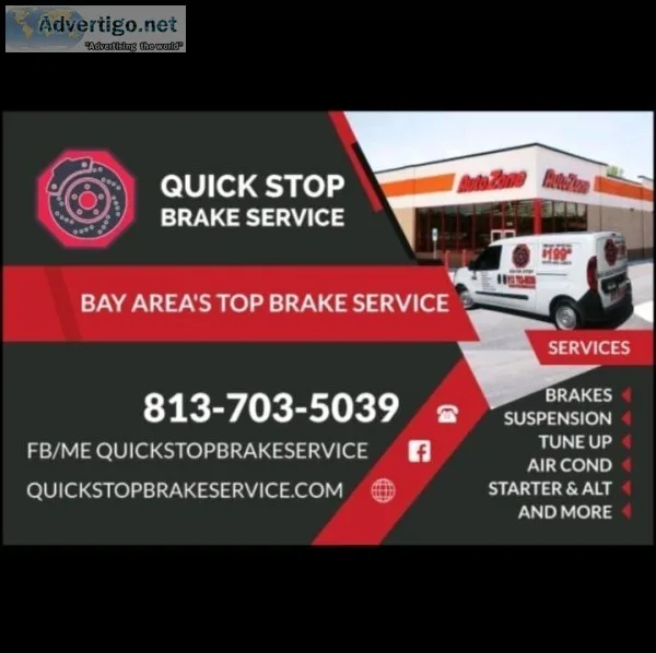Quick stop brakes and lube mobile service