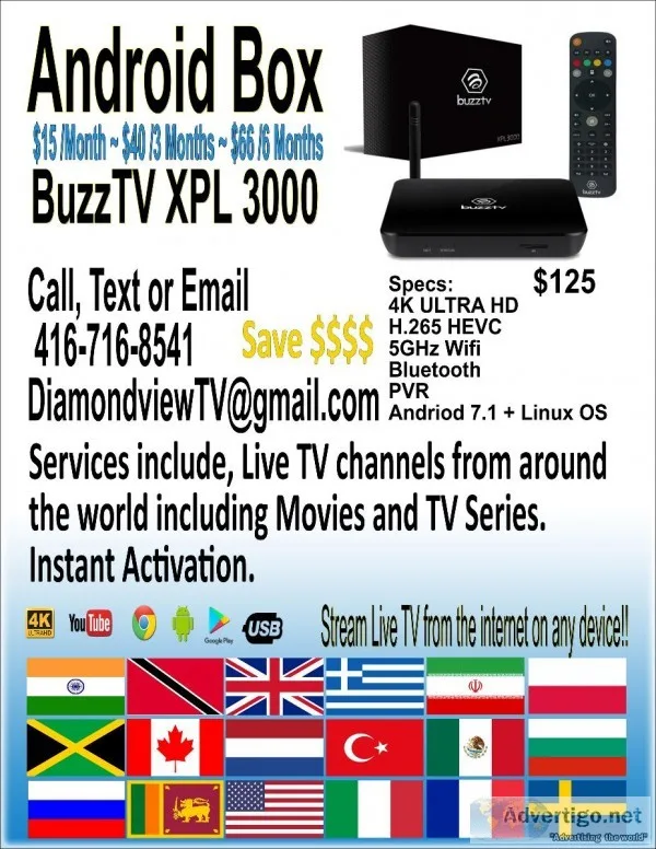 Buzztv XPL3000 2018 Edition - Live International TV - Video On  