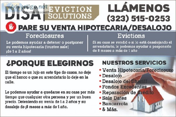 Are you being Foreclosed on or Evicted We can Help