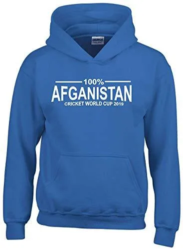 100% Afghanistan Cricket World Cup 2019 Hoodie Kids Royal