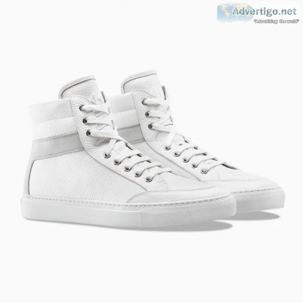 Shop Premium Long-Lasting White Leather Sneakers From KOIO