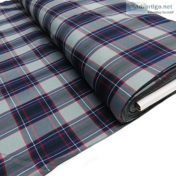 niform Plaid Fabric - 100% Polyester - Checked Pattern with Mult