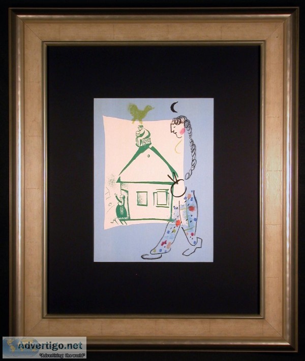 The House in My Village Orig Lithograph by Marc Chagall