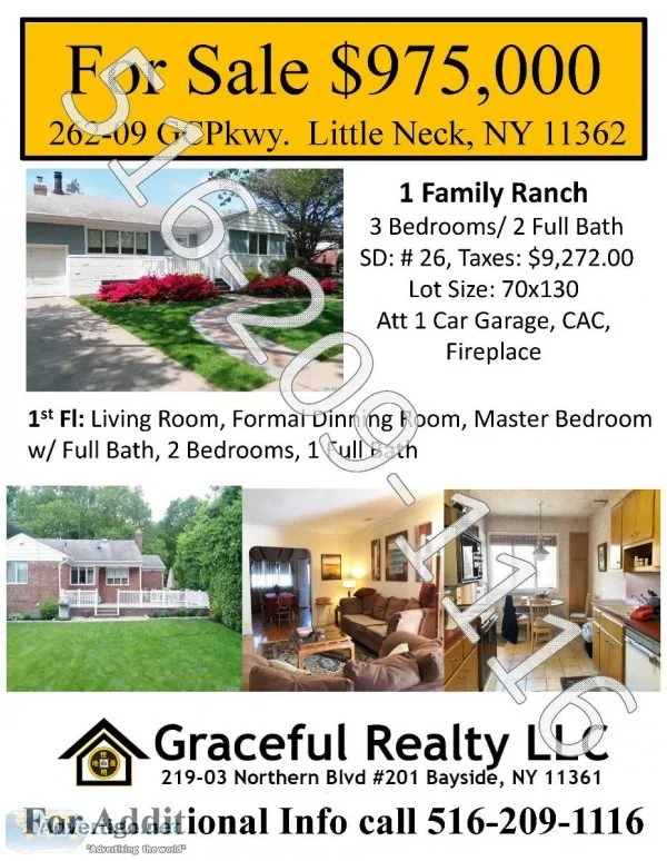 (3307) 1 Family Ranch for Sale in Little Neck