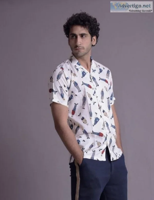 Cuban Collar Shirts  Qarot Men