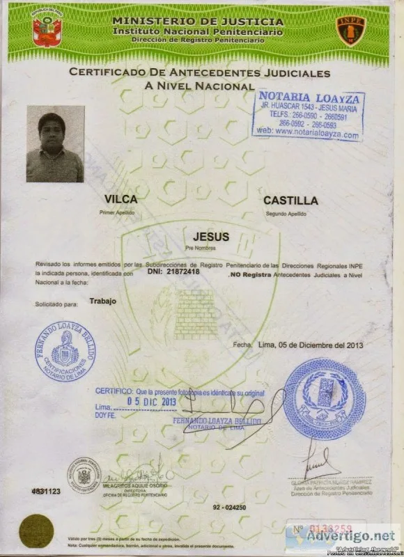 TRADUCCIONES CERTIFICADAS DE ANTECEDENTES PENALES (EN 24 HORAS)
