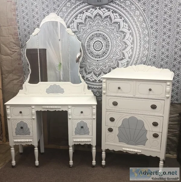 Antique dresser and vanity